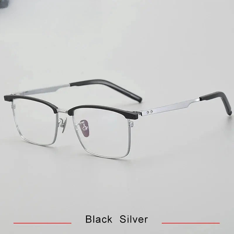 Men's Square Full Rim Titanium Prescription Glasses 428701 — view 6 | Rx Spectacle