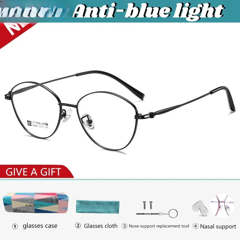 Unisex Oval Full Rim Titanium Reading Glasses 690291 — view 7 | Rx Spectacle
