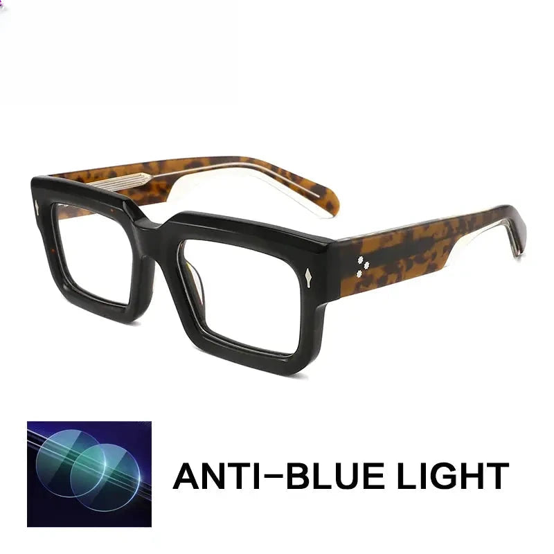 Unisex Square Full Rim Acetate Oversized Reading Glasses Gxyj91018 — view 6 | Rx Spectacle