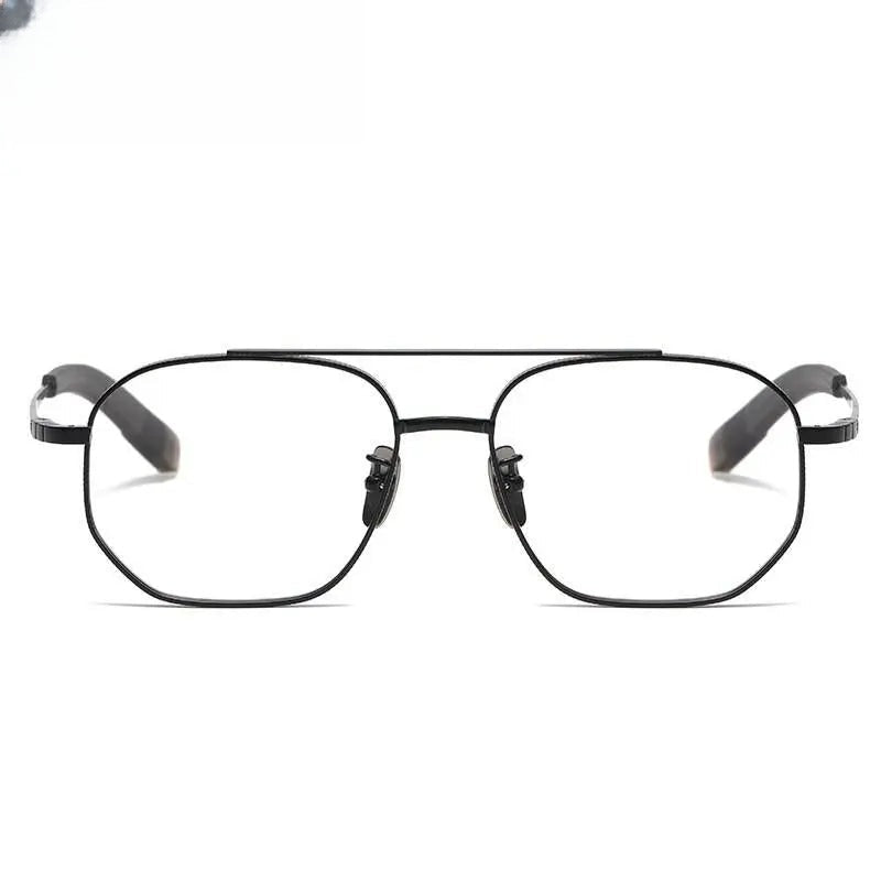 Men's Polygon Full Rim Titanium Double Bridge Prescription Glasses 07518 — view 10 | Rx Spectacle