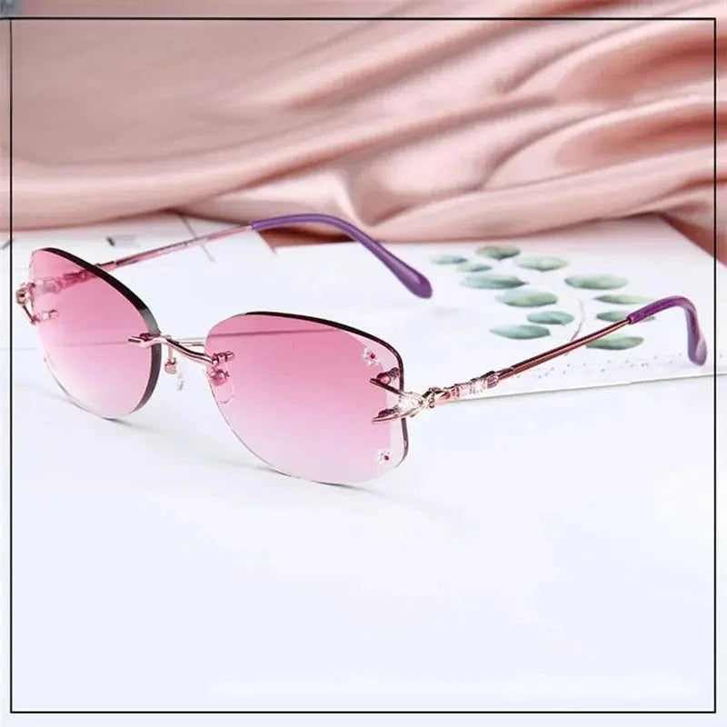 Women's Oval Rimless Titanium Prescription Glasses 100697 — view 4 | Rx Spectacle