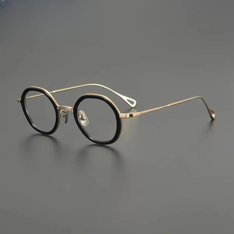 Women's Round Full Rim Titanium Flat Top Prescription Glasses G1584 — view 8 | Rx Spectacle