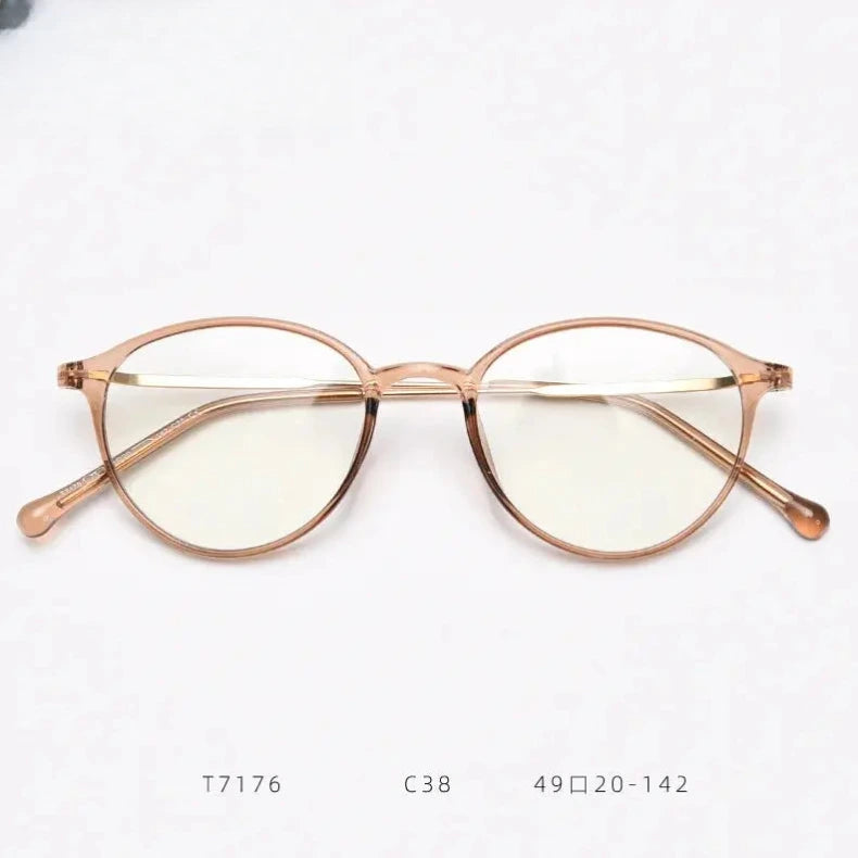 Women's Round Full Rim Titanium Prescription Glasses 71764 — view 13 | Rx Spectacle
