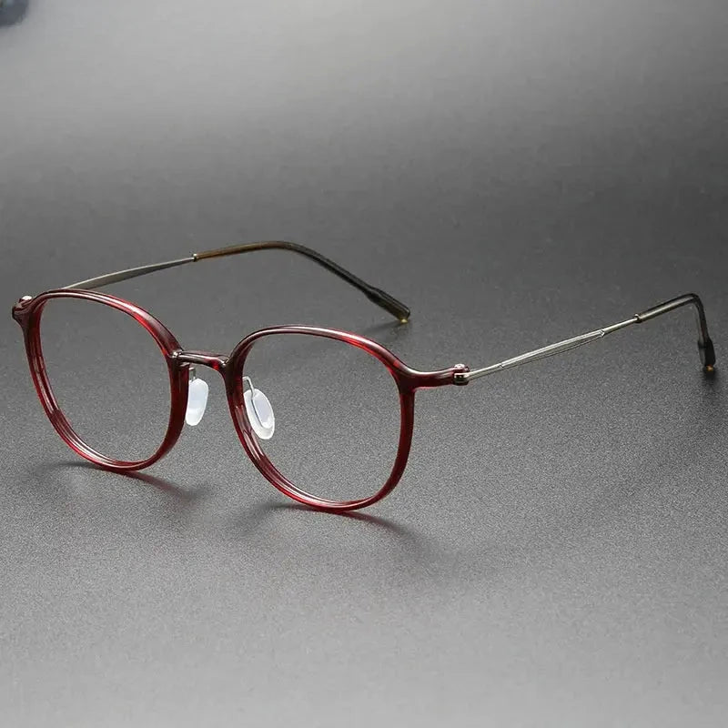 Unisex Square Full Rim Titanium Prescription Glasses 86334 — view 7 | Rx Spectacle