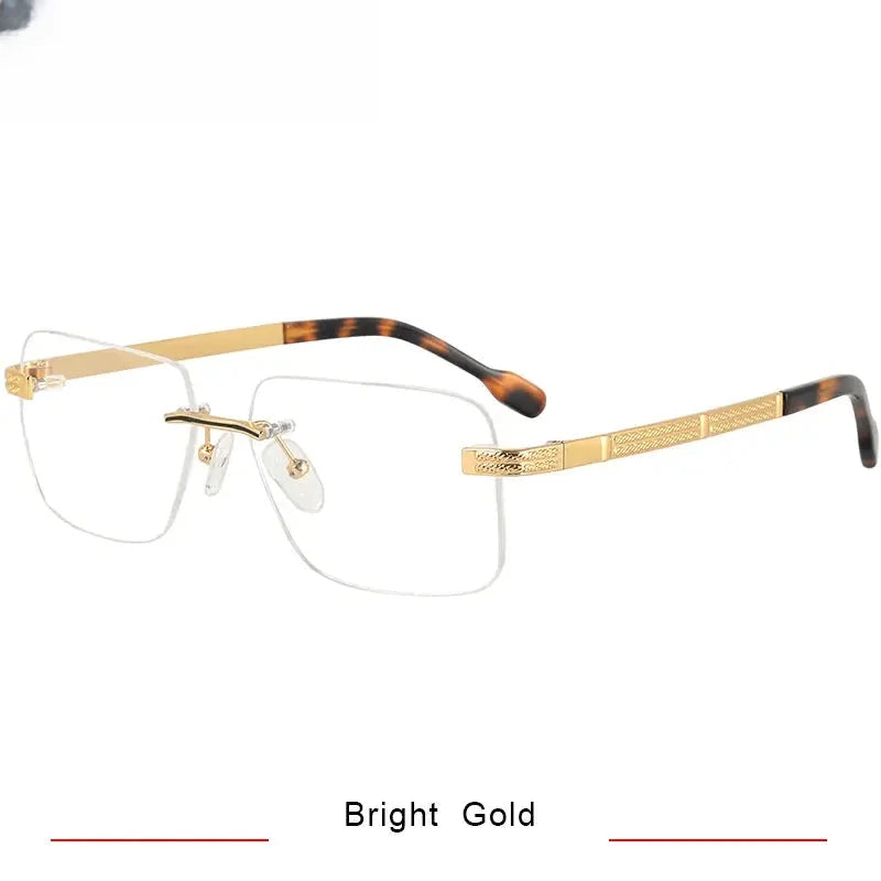 Women's Square Rimless Titanium Prescription Glasses 50120 — view 5 | Rx Spectacle