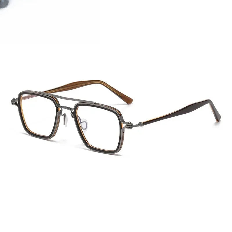 Men's Square Full Rim Titanium Prescription Glasses 985876 — view 6 | Rx Spectacle