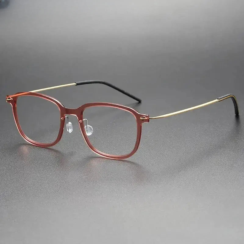 Women's Square Full Rim Titanium Prescription Glasses 616510 — view 8 | Rx Spectacle
