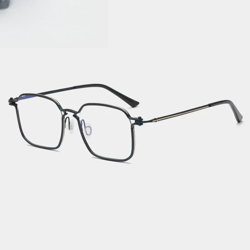 Unisex Square Full Rim Titanium Oversized Prescription Glasses 725870 — view 5 | Rx Spectacle