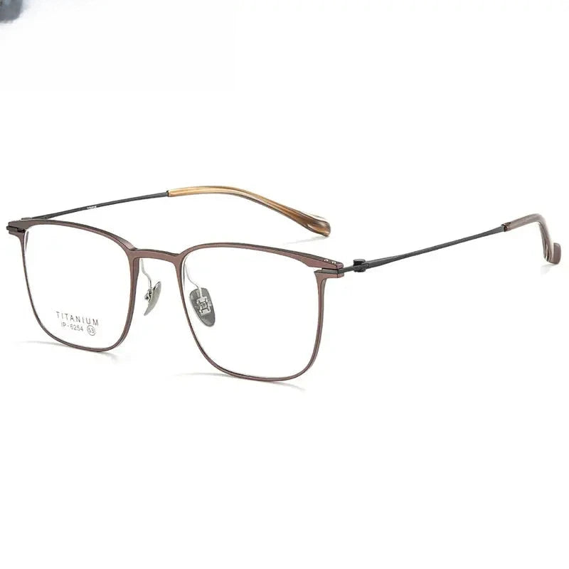 Men's Square Full Rim Titanium Prescription Glasses 776254 — view 7 | Rx Spectacle