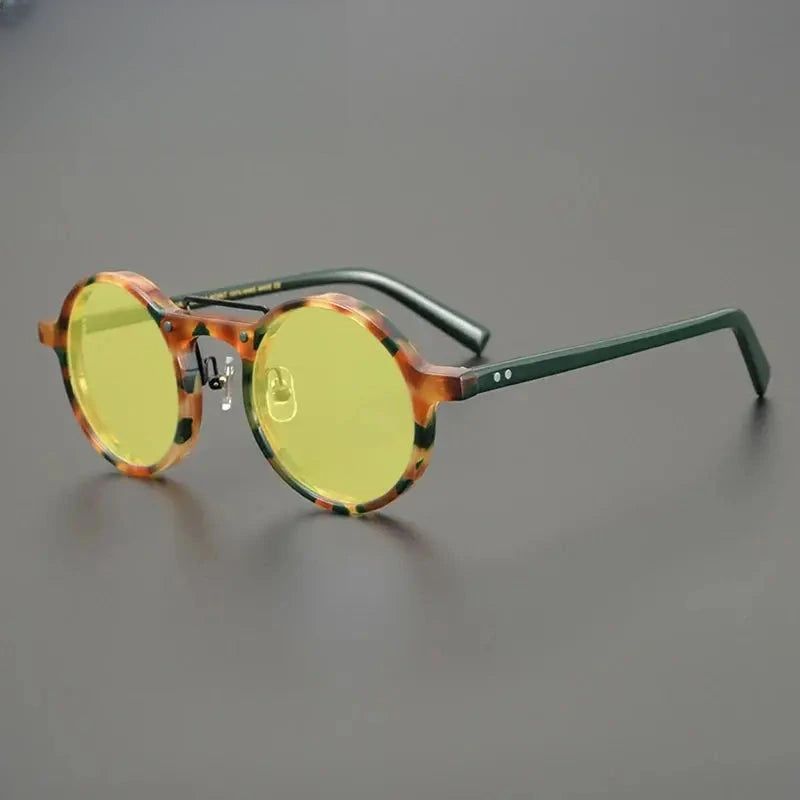 Unisex Round Full Rim Acetate Prescription Glasses Mo11 — view 16 | Rx Spectacle