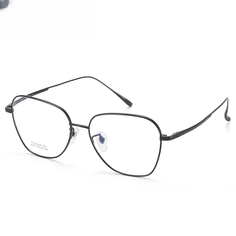 Unisex Oval Full Rim Titanium Flat Top Prescription Glasses 83794 — view 7 | Rx Spectacle