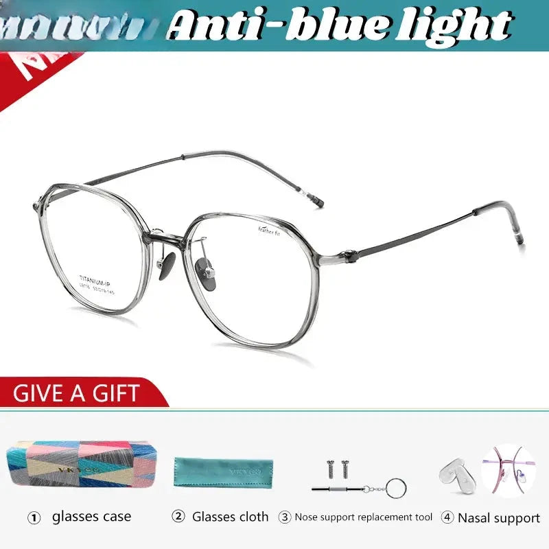 Women's Oval Full Rim Titanium Reading Glasses 91164 — view 7 | Rx Spectacle
