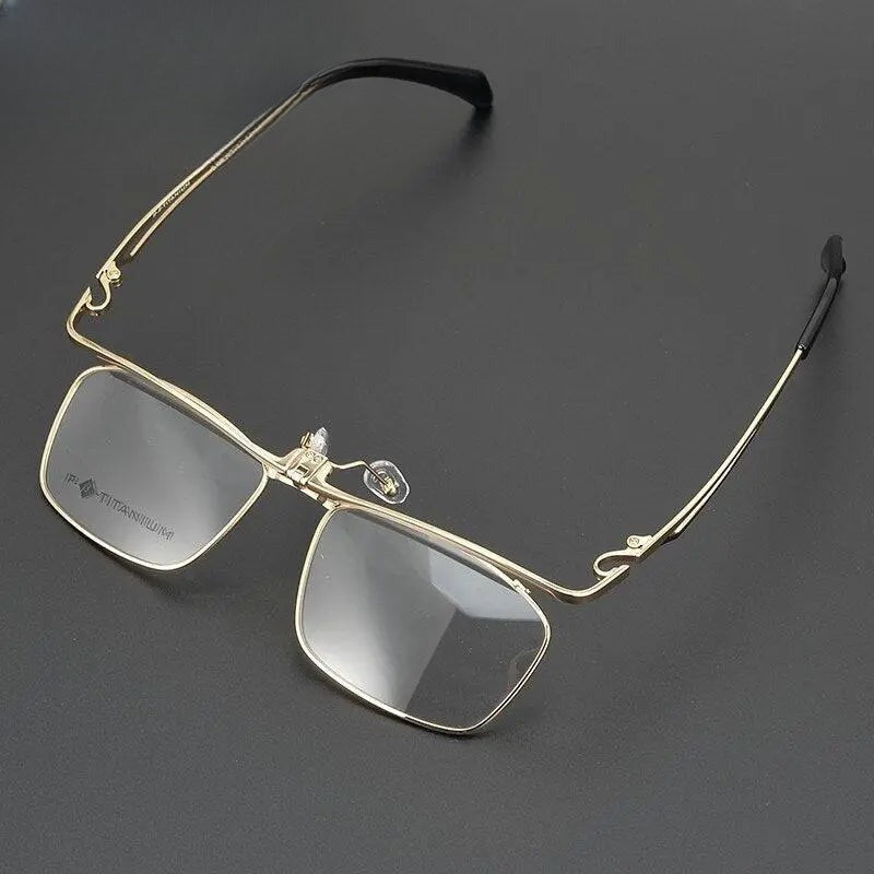 Unisex Square Full Rim Titanium Prescription Glasses Gxyj752 — view 10 | Rx Spectacle