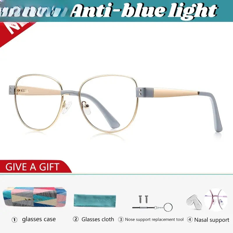 Women's Oval Full Rim Alloy Reading Glasses 513173 — view 8 | Rx Spectacle