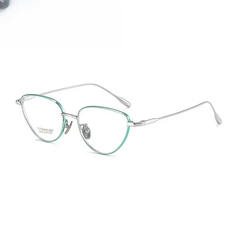 Women's Cat Eye Full Rim Titanium Prescription Glasses 603038 — view 7 | Rx Spectacle