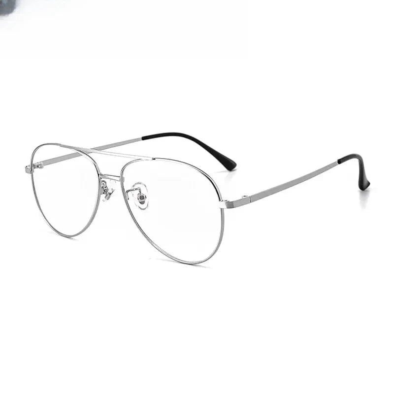Unisex Oval Full Rim Titanium Double Bridge Prescription Glasses 612194 — view 6 | Rx Spectacle