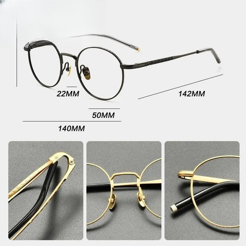 Unisex Round Full Rim Titanium Prescription Glasses Gxyj849 — view 10 | Rx Spectacle