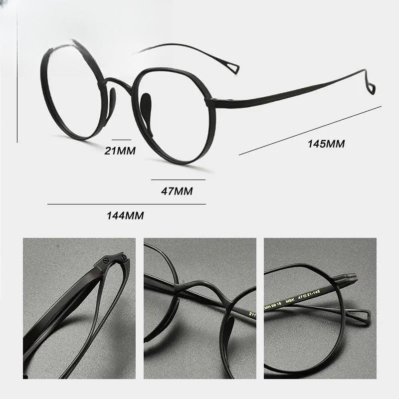 Unisex Oval Full Rim Titanium Prescription Glasses Gxyj832 — view 11 | Rx Spectacle