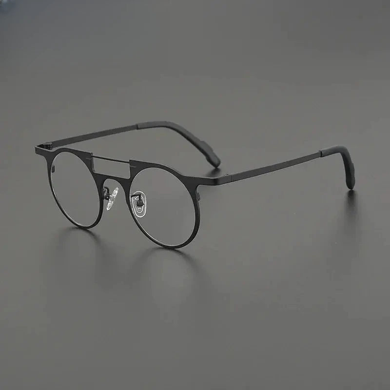 Women's Round Full Rim Titanium Double Bridge Prescription Glasses G85855 — view 9 | Rx Spectacle