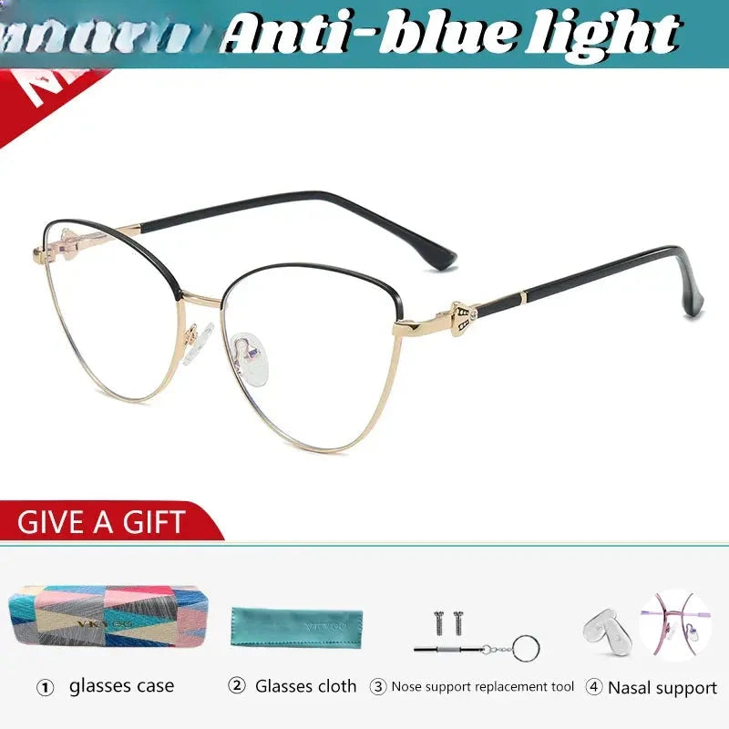 Women's Butterfly Full Rim Titanium Reading Glasses 69832 — view 8 | Rx Spectacle