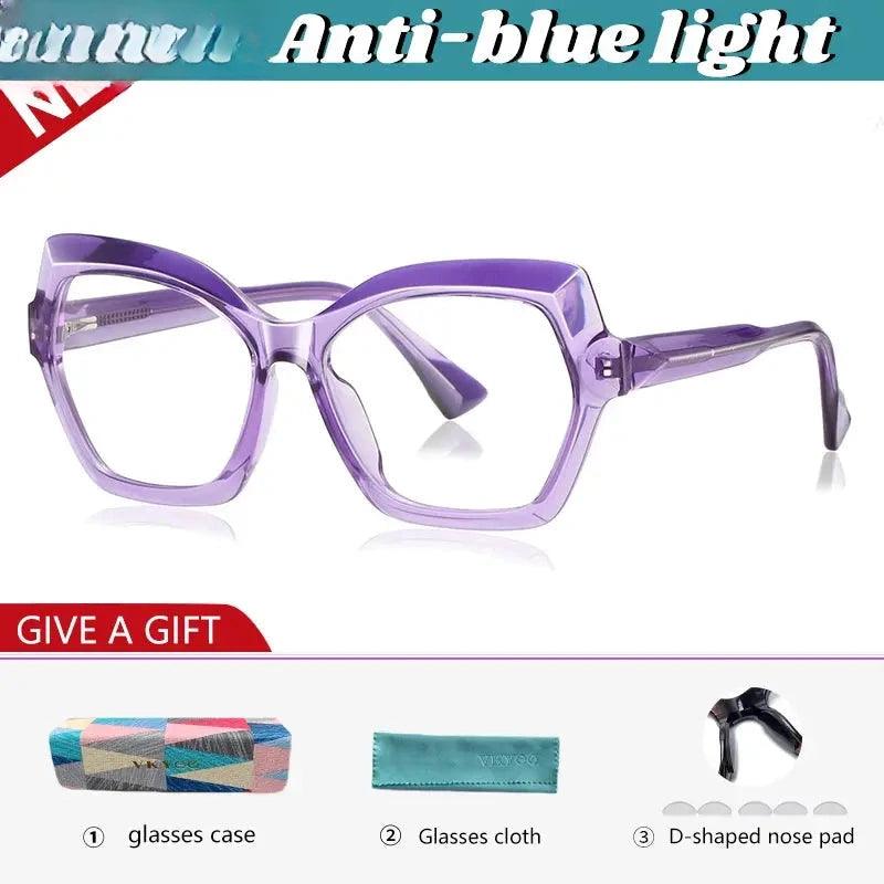 Women's Polygon Full Rim Titanium Reading Glasses 97043 — view 8 | Rx Spectacle