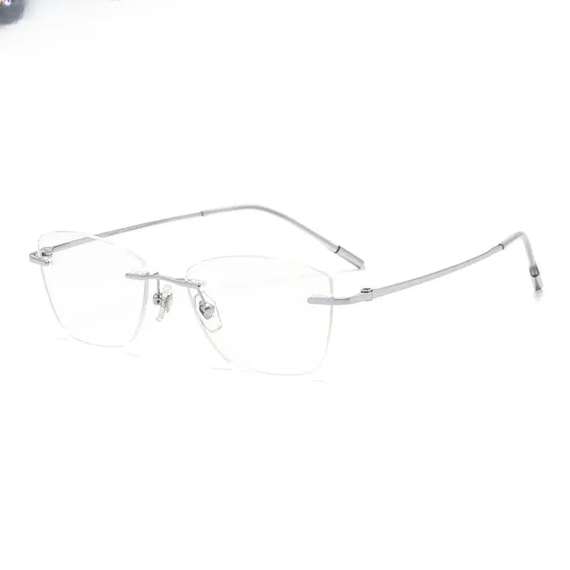 Women's Polygon Rimless Titanium Prescription Glasses 10227 — view 6 | Rx Spectacle