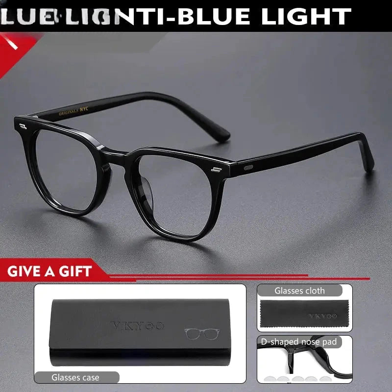 Unisex Square Full Rim Titanium Reading Glasses 756005 — view 7 | Rx Spectacle