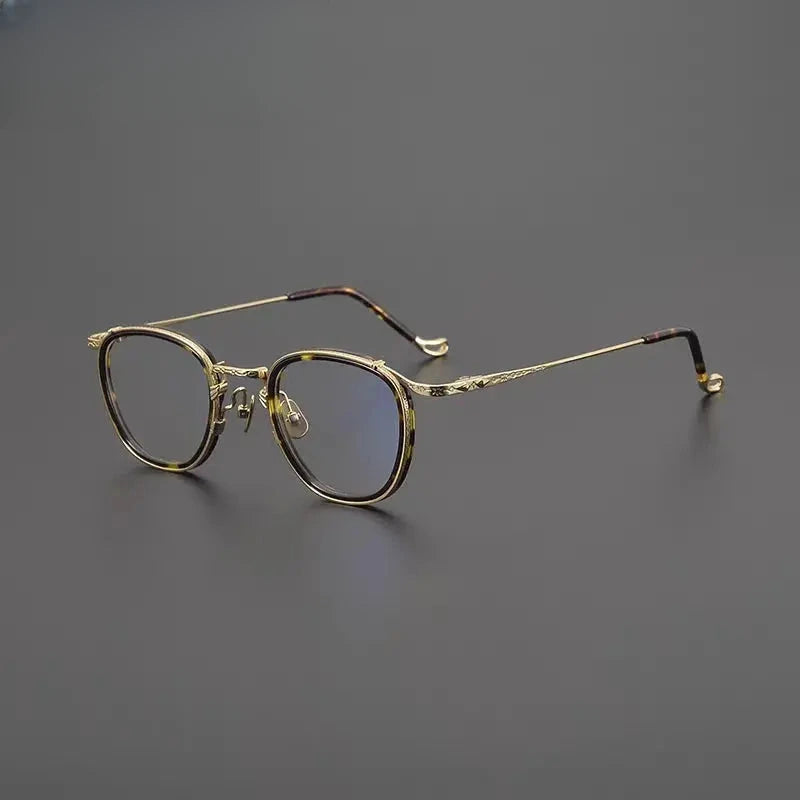 Unisex Square Full Rim Titanium Prescription Glasses 778416 — view 7 | Rx Spectacle