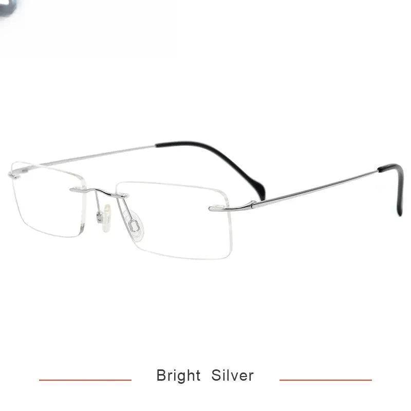 Women's Polygon Rimless Titanium Prescription Glasses 716020 — view 6 | Rx Spectacle