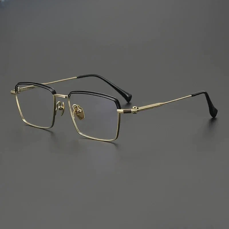 Unisex Square Full Rim Titanium Prescription Glasses Gxyj4006 — view 6 | Rx Spectacle