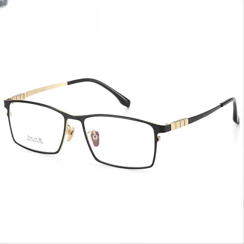 Men's Square Full Rim Titanium Prescription Glasses 772060 — view 5 | Rx Spectacle