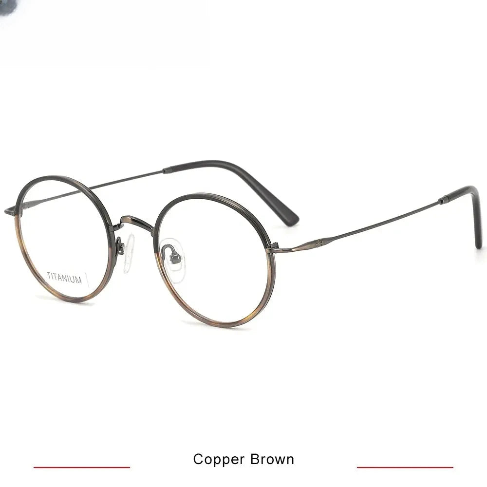 Women's Round Full Rim Titanium Prescription Glasses 416036 — view 8 | Rx Spectacle