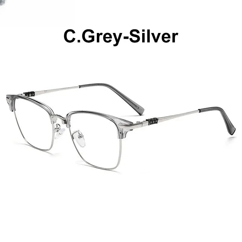 Unisex Square Full Rim Alloy Reading Glasses K002 — view 11 | Rx Spectacle