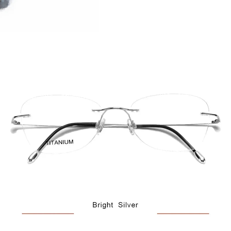 Unisex Oval Rimless Titanium Prescription Glasses 316013 — view 9 | Rx Spectacle