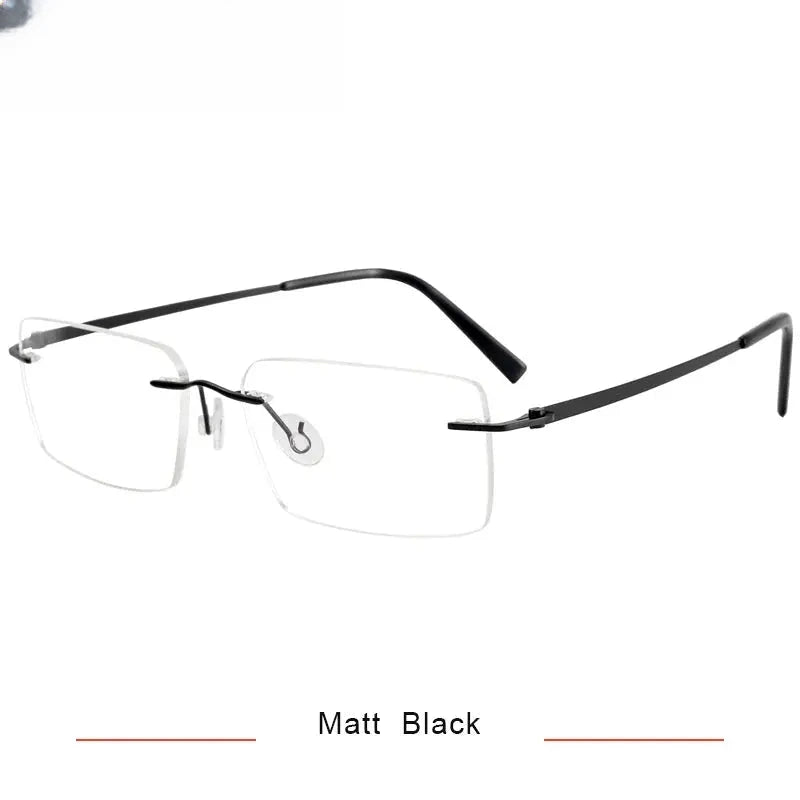 Women's Square Rimless Titanium Prescription Glasses 45007 — view 5 | Rx Spectacle