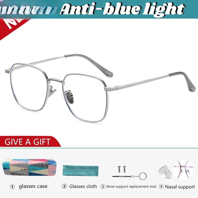 Women's Polygon Full Rim Stainless Steel Reading Glasses 618322 — view 8 | Rx Spectacle
