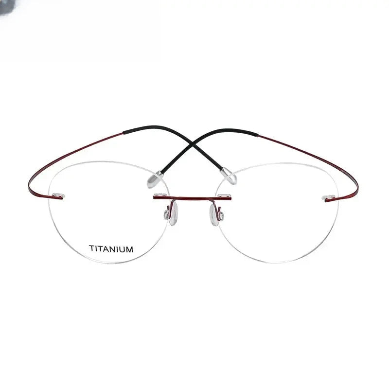 Women's Oval Rimless Titanium Prescription Glasses 816017 — view 8 | Rx Spectacle