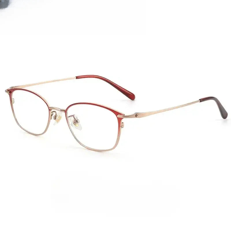 Women's Square Full Rim Titanium Prescription Glasses 70224 — view 7 | Rx Spectacle