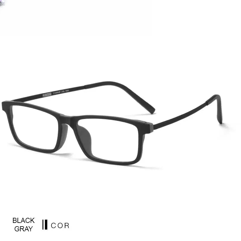 Unisex Square Full Rim Titanium Prescription Glasses 618836 — view 6 | Rx Spectacle