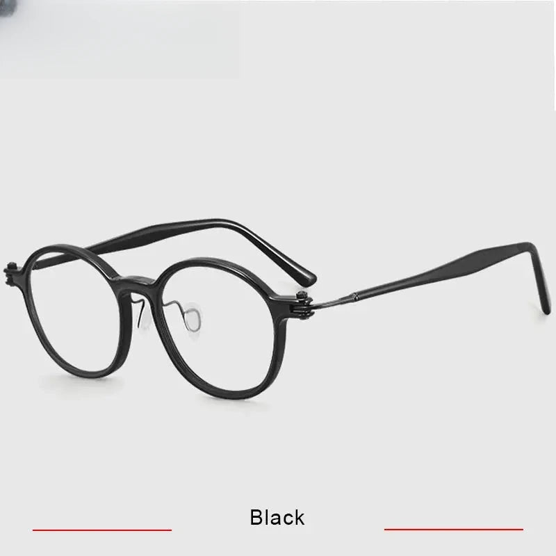 Unisex Round Full Rim Titanium Prescription Glasses 45883 — view 6 | Rx Spectacle