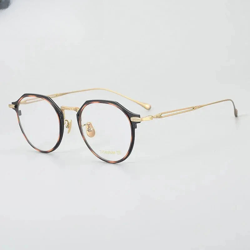 Unisex Polygon Full Rim Titanium Prescription Glasses 871061 — view 6 | Rx Spectacle