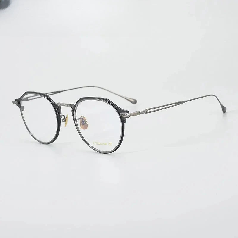 Unisex Oval Full Rim Titanium Prescription Glasses 611061 — view 6 | Rx Spectacle