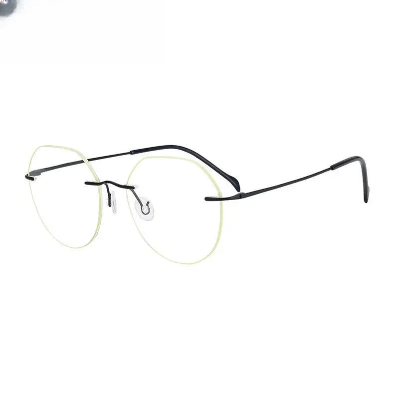Women's Round Rimless Titanium Flat Top Prescription Glasses 778408 — view 6 | Rx Spectacle