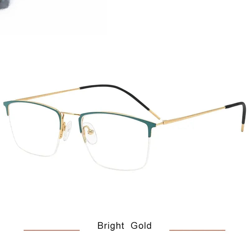 Women's Square Semi-Rimless Titanium Prescription Glasses 916080 — view 6 | Rx Spectacle