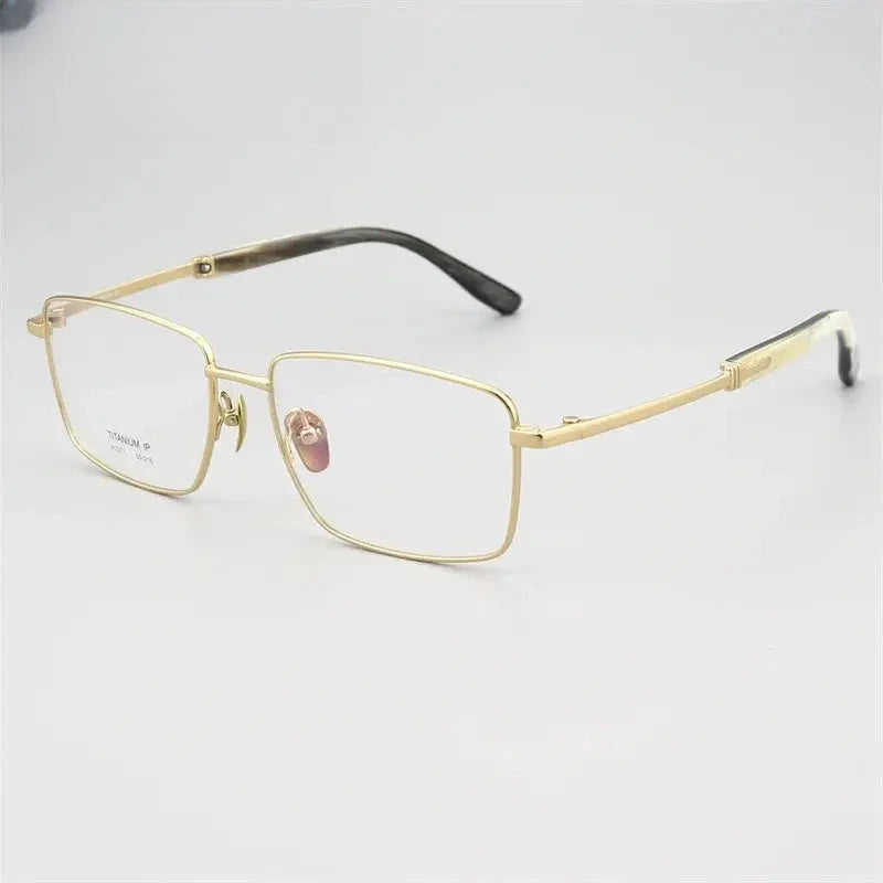 Men's Square Full Rim Titanium Prescription Glasses 792371 — view 6 | Rx Spectacle