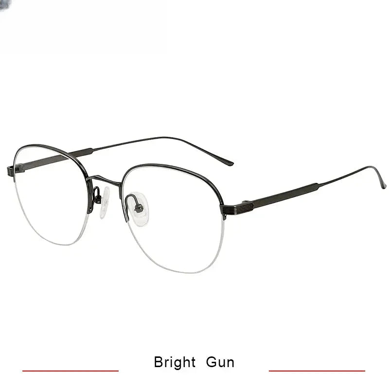 Women's Oval Semi-Rimless Titanium Prescription Glasses 700164 — view 4 | Rx Spectacle