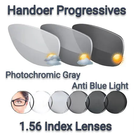Multi Focus Progressive Photochromic Gray Anti Blue Light Lenses — view 3 | Rx Spectacle