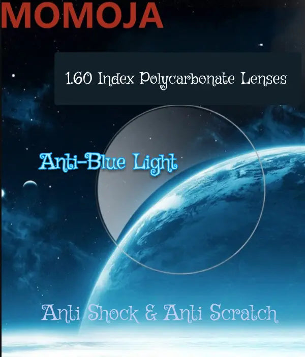 Single Vision 1.60 Index Polycarbonate Clear Anti-Blue Light Lenses — view 1 | Rx Spectacle