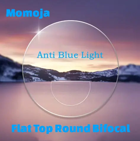 Flat Top Round Bifocal Clear Anti-Blue Lenses — view 1 | Rx Spectacle