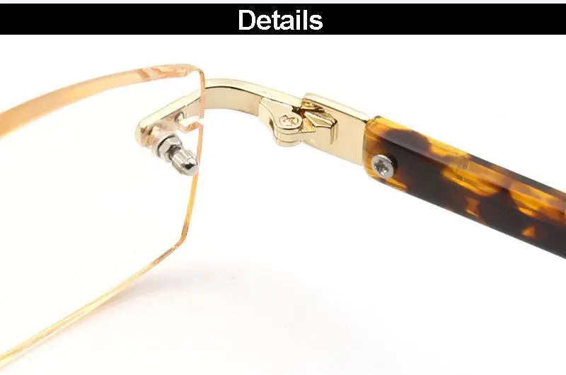 Women's Square Rimless Alloy Reading Glasses 5822 — view 21 | Rx Spectacle